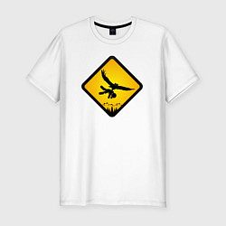 Мужская slim-футболка Знаки опасности- совы