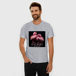 Футболка slim-fit Розовые маленькие гуси: gussi ga-ga-ga, цвет: меланж — фото 2