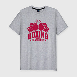Мужская slim-футболка Чемпионы по боксу