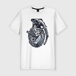 Футболка slim-fit Gangster grenade, цвет: белый
