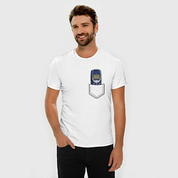 Футболка slim-fit Нокиа в кармашке стиль 2000 х, цвет: белый — фото 2