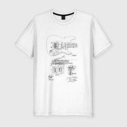 Мужская slim-футболка Чертеж гитары fender