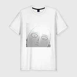 Мужская slim-футболка Ванпанчмен Сайтама лысина