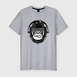 Мужская slim-футболка Music gorilla