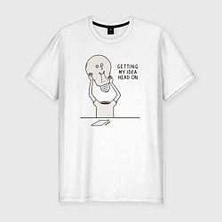 Мужская slim-футболка Getting my idea head on