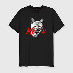 Мужская slim-футболка Meow kitty