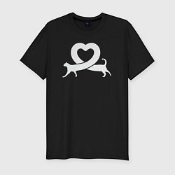 Мужская slim-футболка Cats love