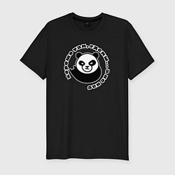 Футболка slim-fit Хорошо там где мы, а не нас - панда, цвет: черный