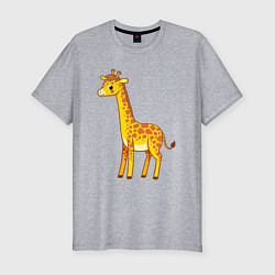 Футболка slim-fit Добрый жираф, цвет: меланж