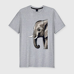 Мужская slim-футболка Большой африканский слон