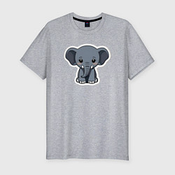Мужская slim-футболка Красивый африканский слоненок