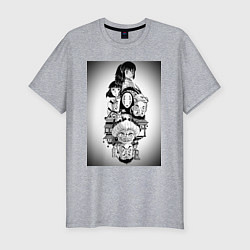 Мужская slim-футболка Унесённые призраками Тихиро Огино Хаку