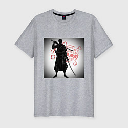 Мужская slim-футболка Ван Пис Зоро Ророноа