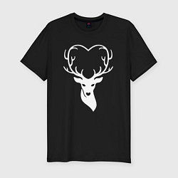 Мужская slim-футболка Люблю оленей
