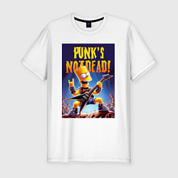 Футболка slim-fit Bart Simpson - punks not dead, цвет: белый