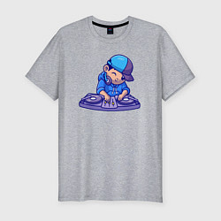 Футболка slim-fit Little dj, цвет: меланж