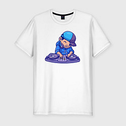 Мужская slim-футболка Little dj