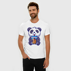 Футболка slim-fit Drinking panda, цвет: белый — фото 2