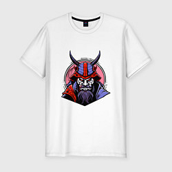 Футболка slim-fit Samurai evil face, цвет: белый