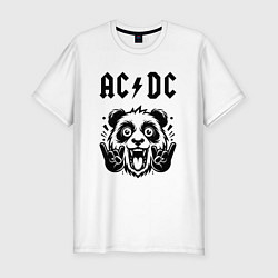 Мужская slim-футболка AC DC - rock panda