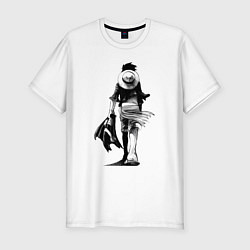 Мужская slim-футболка Луффи король пиратов