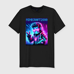 Мужская slim-футболка Minecraft 2099 - ai art fantasy