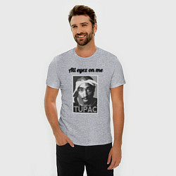 Футболка slim-fit 2pac Art All eayz on me, цвет: меланж — фото 2