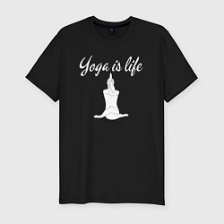 Мужская slim-футболка Yoga is life