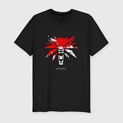 Мужская slim-футболка Ведьмак 3 логотип стилизованный