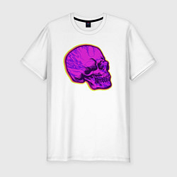 Мужская slim-футболка Пурпурный череп