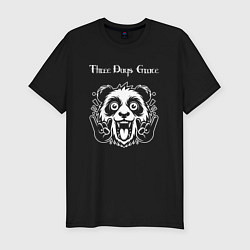 Мужская slim-футболка Three Days Grace rock panda