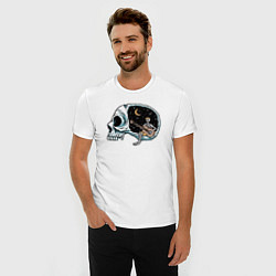 Футболка slim-fit Dead music, цвет: белый — фото 2