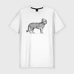 Мужская slim-футболка Тигр новогодний