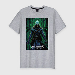 Мужская slim-футболка Assassins creed стиль матрицы