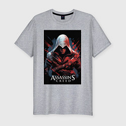 Футболка slim-fit Assassins creed красные пятна, цвет: меланж