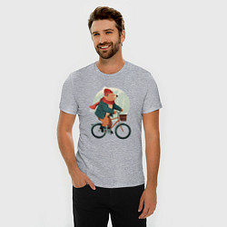 Футболка slim-fit Медвежонок на велосипеде, цвет: меланж — фото 2