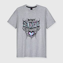 Футболка slim-fit Сердце никогда не увядает, цвет: меланж