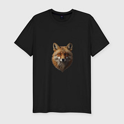 Мужская slim-футболка Голова рыжей лисицы
