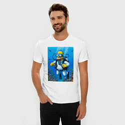 Футболка slim-fit Homer diving - ai art, цвет: белый — фото 2