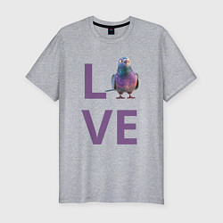 Мужская slim-футболка Любовь к голубям
