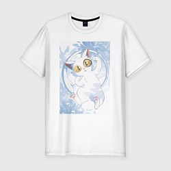 Футболка slim-fit Судзумэ закрывающая двери Дайджин кот, цвет: белый