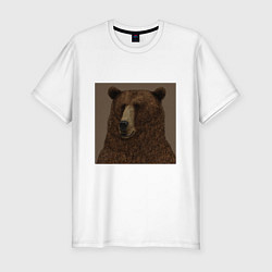 Мужская slim-футболка Медведь странный