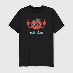 Мужская slim-футболка Apple fuck