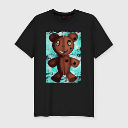 Мужская slim-футболка Криповый медведь
