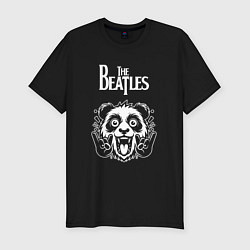 Мужская slim-футболка The Beatles rock panda