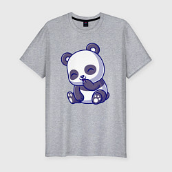 Футболка slim-fit Смеющаяся панда, цвет: меланж