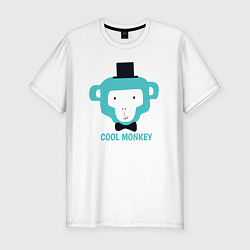 Футболка slim-fit Cool monkey, цвет: белый