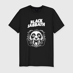 Мужская slim-футболка Black Sabbath rock panda