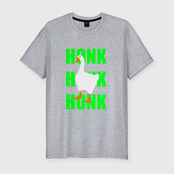 Мужская slim-футболка Untitled goose game green