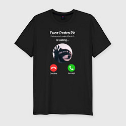 Футболка slim-fit Енот pedro is calling, цвет: черный